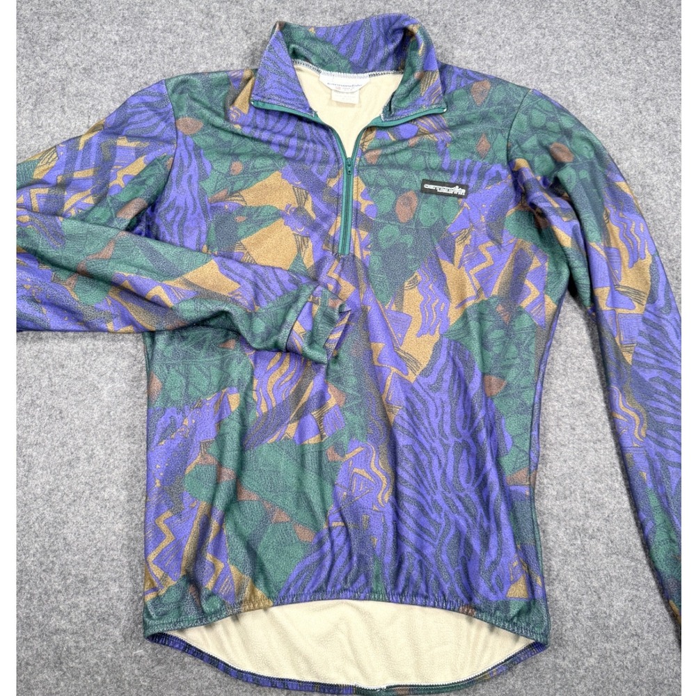 Vintage Cannondale Long Sleeve Cycling Jersey Purple Green Handmade Mens M